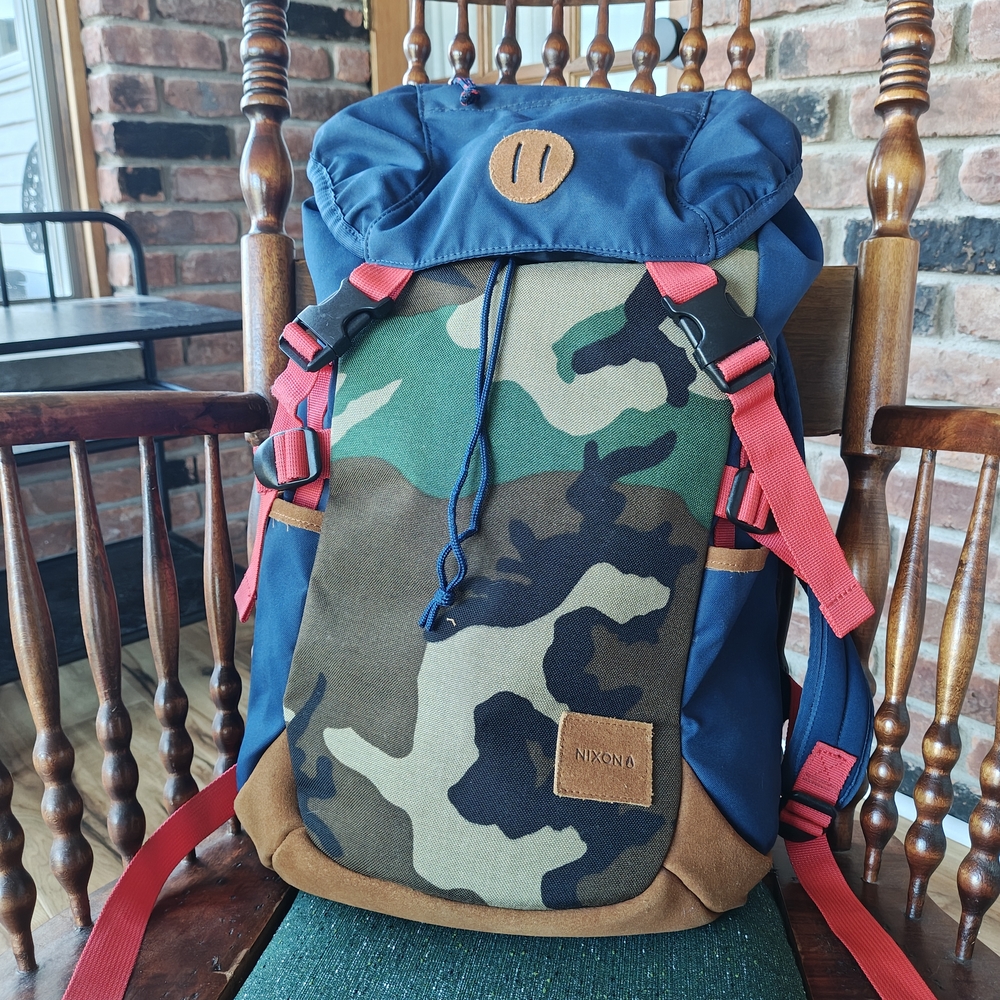 Nixon Men's Camouflage Backpack - Blue and Brown